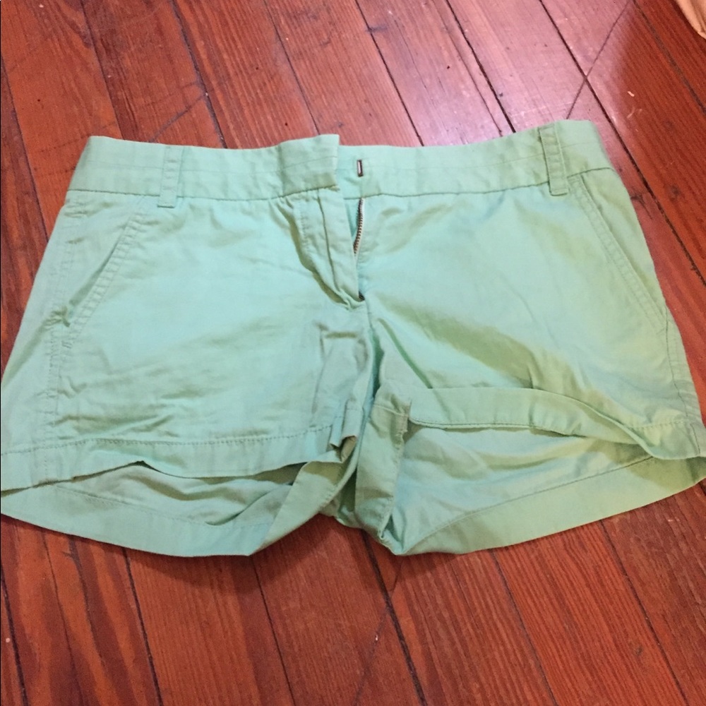 Light Green J. Crew Chino Shorts 4”